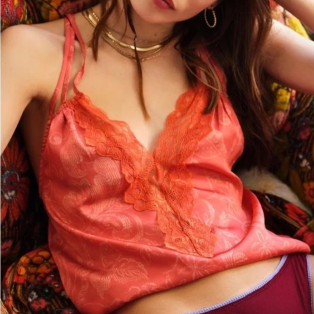 Free People Intimately Off The Coast Cami Coral L